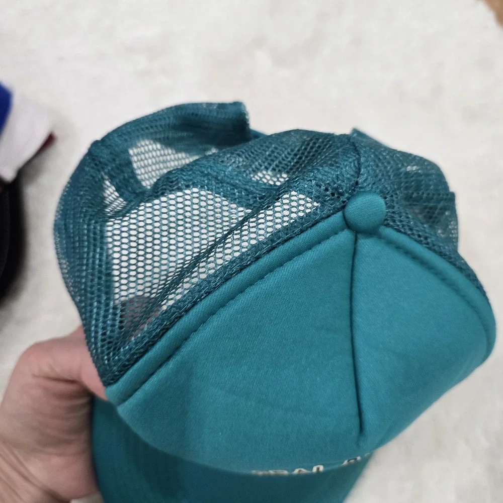 Vintage OTTO Seal Beach California Trucker Hat‎ Teal Mesh Snapback Palm Tree Sun